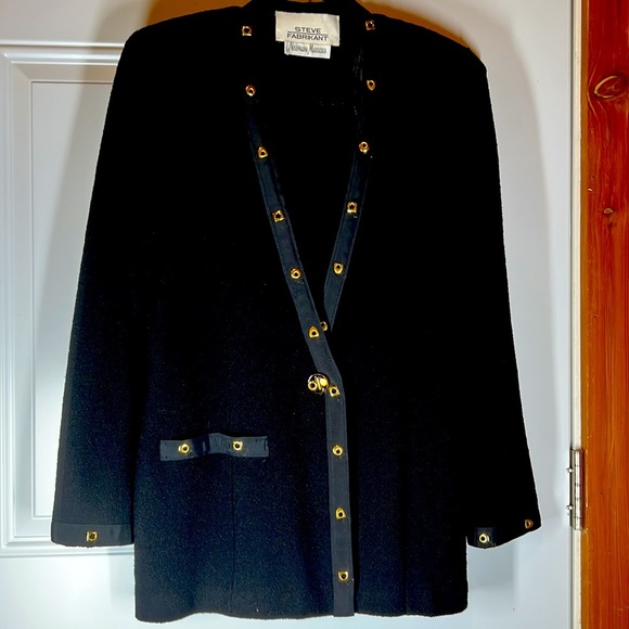 Steve Fabrikant  black blazer with pads - Picture 1 of 8